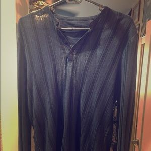 John Varvatos long sleeve blue & black stripes